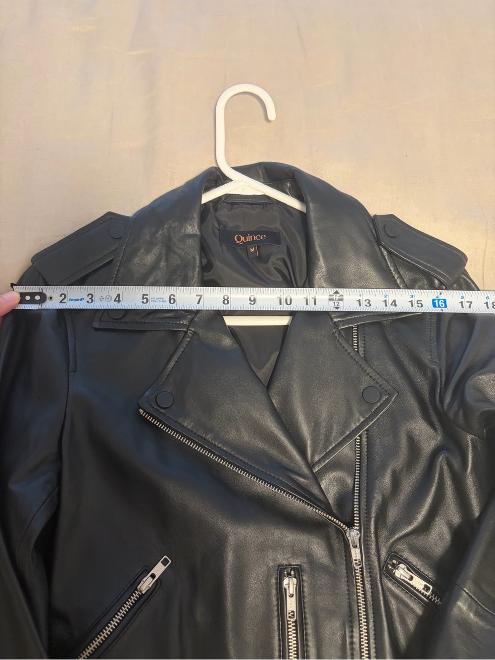 NWOT Quince 100% Top-Grain Leather Motorcycle Jacket Black - Size M - Picture 8 of 11
